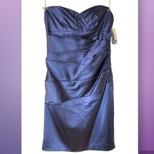 David's Bridal Navy Strapless Short Formal Dress, NWT, Size 6